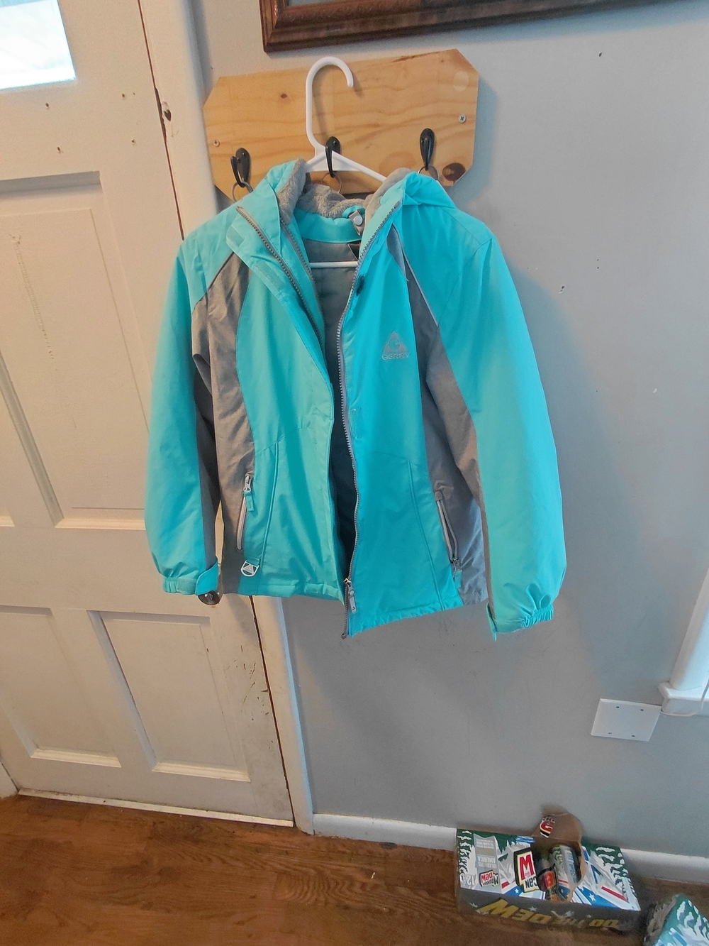 Gerry Weber Kids Aqua and Gray Hooded Jacket